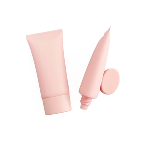 Tube cosmétique plat vide en plastique rose mat de 50 ml/g, pour crème solaire, crème BB, fond de teint, emballage, tube ovale à presser - Product Image 1