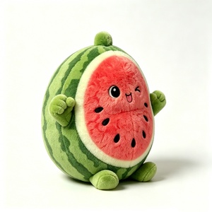 Customize <b>Soft</b> Round Watermelon Slice Plush <b>Pillow</b> Food-Themed Watermelon Plushie for Kids - Product Image 2