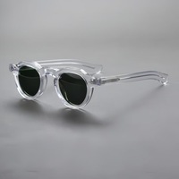 Monture de lunettes de vue rondes rétro tendance, polarisées, avec logo personnalisé, lunettes de créateur haut de gamme pour hommes, montures en acétate, vente en gros