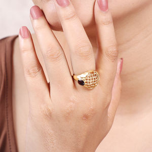 Anillo Solitario de Granate Rojo en Plata de Ley con Engaste de Garras, Hecho a Mano, Venta al por Mayor, Joyería de Piedras Preciosas, Chapado en Oro de 18k, de Moda, ¡Gran Demanda! - Product Image 3