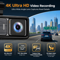 Offre Spéciale : Boîtier Noir de Voiture DVR WiFi GPS 4K – Caméra de Tableau de Bord Double Objectif Avant et Arrière avec Vision Nocturne HD