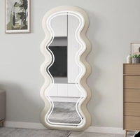 Le best-seller européen de l'habillage corporel pleine longueur haute définition de forme ondulée miroir floral Espejo Miroir