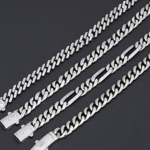 JXX Joyería Hip Hop al por Mayor, Collar de Cadena Cubana Plateada para Hombre, Estilo Clásico, Material Principal Latón - Product Image 1