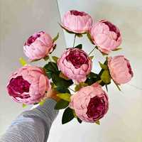 Buket Bunga Peony Sutra Buatan 7 Tangkai Warna Ungu, Beraroma, Buatan Tangan, Tahan Lama, Modern, Ramah Lingkungan, Simulasi Tinggi