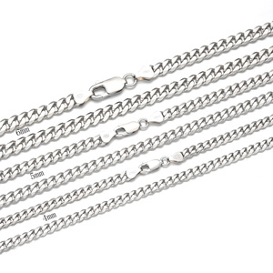 Rantai Perak 925 Sterling Gaya Miami Cuban Hip-hop, Berlapis Rhodium, Anti Luntur, Rantai Perak Tebal, untuk Pria - Product Image 1