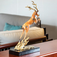 Décoration Cerf Cinq Bénédictions en Laiton Coulé de Luxe Léger à Prix Abordable par Yf Model Sd2 pour Cadeau de Pendaison de Crémaillère et Entrée de Bureau