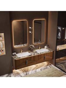 Medieval style bathroom cabinet hanging cabinet storage <b>mirror</b> cabinet washbasin cabinet double basin washbasin - Product Image 2