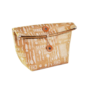 Paquete de papel multiusos, bolsa de papel Kraft impermeable, porta alimentos, bolsa de almuerzo de papel marrón aislado con cubierta de rollo - Product Image 2