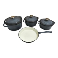 Pour ragoûts, friture de poulet croustillant, cuisson de pains de mie, ensemble de 4 ustensiles de cuisson en fonte émaillée pour la cuisine domestique