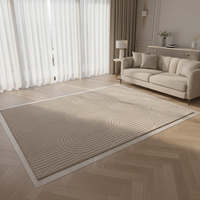 Tapis moderne en microfibre jacquard - Doux et moelleux, lavable en machine, avec dos antidérapant, durable pour salon et chambre à coucher