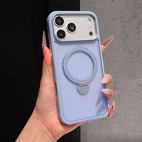 Coque antichoc magnétique avec anneau rotatif à 360° et sensation de peau transparente fine pour iPhone 17/18 Pro Max