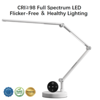 Lampe de bureau contemporaine en métal, télécommande tactile, luminosité réglable, température de couleur (3000K-5000K), LED, respectueuse de l'environnement, protection des yeux