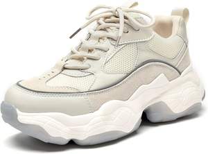 Winter Chunky Sneakers for Women Lace up Platform Comfortable Mesh <strong>Running</strong> <strong>Shoes</strong> with Thick <strong>High</strong> <strong>Heel</strong> Outsole - Product Image 5