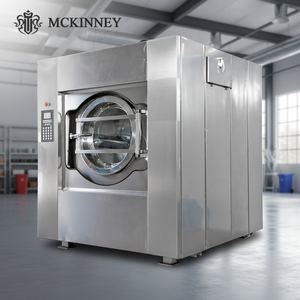 Laveuse-essoreuse automatique à chargement frontal MCKINNEY, équipement de blanchisserie commercial, robuste, 50 kg, en acier inoxydable - Product Image 1