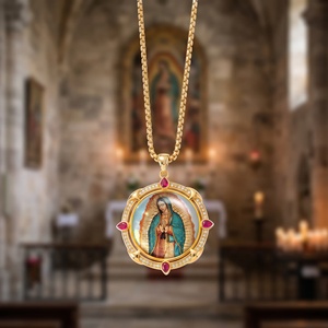 Colgante de Nácar de Nuestra Señora de Guadalupe, Recuerdo de Peregrinación Católica, Patrona de las Américas, Venta al por Mayor - Product Image 1