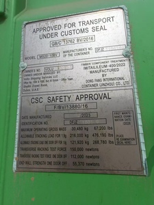 Contenedores Secos Nuevos y Usados (Acero Corten) Marca VITA, 20GP/40GP/40HQ/45HQ, 60CBM de Capacidad con Suelo de Madera, España, en Venta - Product Image 3