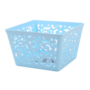 <b>Square</b> Fruit <b>Basket</b> 18.5x14.5x11.5cm Hollow Pattern Stackable Storage <b>Basket</b> For Kitchen Food Organization Mixed Colors - Product Image 4