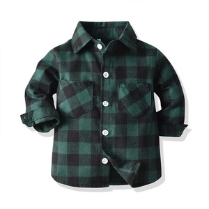 Nouvelle Arrivée Chemise Garçon Printemps Automne en Coton Teint Fil à Carreaux Coloré à Manches Longues et Col Rabattu de Haute Qualité à Bon Prix - Product Image 4