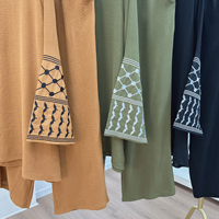 Loriya été vêtements pour femmes Dubai Abaya vêtements islamiques broderie palestinienne Polyester Abaya ensemble-2 pièces pantalon musulman haut