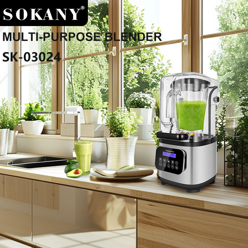 Sokany 8000W High Power LCD Touch Screen Operating Panel Quiet Design Professional Electric Multi-Purpose Blender
