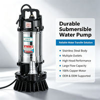 Pompe submersible fiable à haute pression 1,5 CV, grand débit, en acier inoxydable, pour eau propre, idéale pour les jardins et les bassins