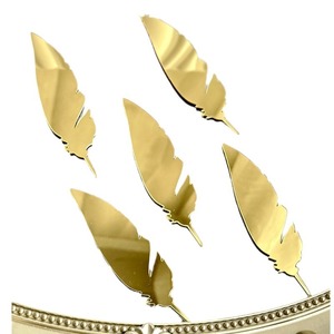 Decoraciones Acrílicas para Cupcakes, Coronas, Mariposas, Hojas, Plumas, Ángeles, Adornos para Mesa de Postres, Decoración para Pasteles de Cumpleaños - Product Image 5