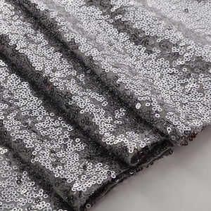 Silver Sequin Table Runner Luxury Party Decor Machine Made Polyester Washable Dot Pattern - Product Image 1