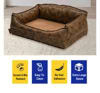 Tapis rafraîchissant imperméable en TPU à imprimé léopard pour chien, en tissu Oxford et cuir PU, lit pour animaux de compagnie, canapé-lit pour chien, vente en gros