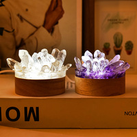 Lampe diffuseur en cristal de quartz naturel, baguette de cristal, lumière d'ambiance originale et créative pour la maison, la chambre à coucher, coffret cadeau de Noël