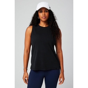 Débardeur d'été en coton sans manches pour femmes avec col en O, solide, court, respirant, à séchage rapide. - Product Image 1