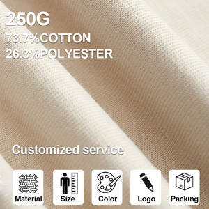 Surdimensionné 250GSM épais coton polyester solide séchage rapide unisexe Logo personnalisé plaine blanc T-Shirt décontracté hommes de haute qualité - Product Image 6