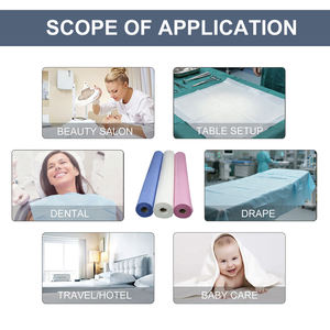 Rouleau de drap de lit en film PE laminé imperméable avec gaufrage à pois, papier pour table d'examen médical, rouleau bleu pour canapé, pour cliniques et hôpitaux - Product Image 4