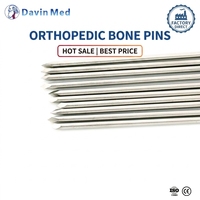 Fil de Kirschner vétérinaire Davin, acier inoxydable médical, broche orthopédique, broche Steinmann pour système de fixation externe