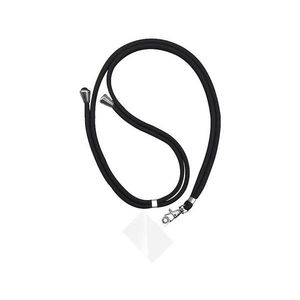 Sangle de téléphone en caoutchouc noir avec fermoir métallique pour accessoire de téléphone portable - Product Image 1