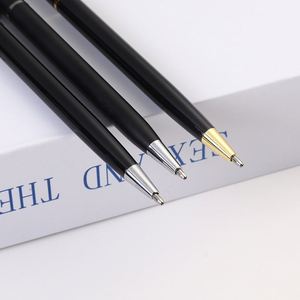 Slim Metal Ballpoint <b>Pen</b> <b>Gold</b> Silver Trim Executive Signature <b>Pen</b> Custom Laser Logo for Corporate Promotional Gift - Product Image 2