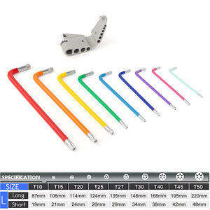 KAODEE Torx Double End <b>Wrench</b> Kit 9PCS Combination Colorful Long Arm Screwdriver L Shape Spanner Set Hand Tools for Repair M0025 - Product Image 5