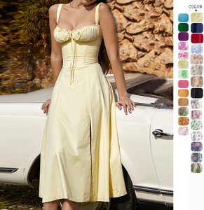 <span class=keywords><strong>Robe</strong></span> dos nu élégante et mince personnalisée pour femmes Robes à bretelles à la mode pour femmes Robes de soirée d'été pour femmes Vestidos - Product Image 1