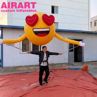 Marionnette gonflable de défilé en forme de cœur souriant, à porter au dos, pour événements et décorations