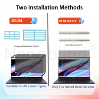 Filtre de confidentialité bidirectionnel PET facile à installer, anti-reflet, anti-espionnage, protection contre la lumière bleue pour ordinateurs portables Lenovo/HP/ASUS/Acer