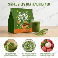 Poudre de Super Aliments Verts Naturels à Marque Blanche OEM avec Spiruline, Herbe de Blé, Herbe d'Orge, Chlorelle pour l'Énergie, la Détoxification et le Système Immunitaire