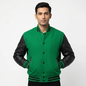 Custom Logo Made Long Sleeve <b>Men</b> Canvas Varsity Jacket Windproof Waterproof High Street Style Sale 2024 Latest Design OEM - Product Image 1
