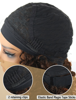 Nouvelle perruque tendance pour femmes africaines - Cheveux longs ondulés en ruban de soie noir, volumineux et naturels, coiffure élégante à petites boucles