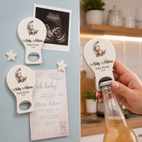 Décapsuleur magnétique ours imprimé UV pour cadeaux promotionnels simples et élégants, idéal pour baby shower et fête de premier anniversaire