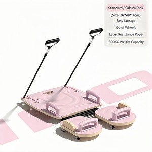 Professional Home Pilates Reformer Board, 330lbs Capacity Silent Wheels Fitness <b>Machine</b> for Full-Body <b>Stretching</b> CE RoHS - Product Image 3