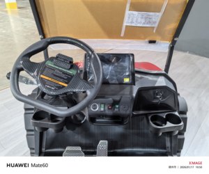 Carrito de Golf Eléctrico Rojo de 3-4 Plazas, Totalmente Impermeable, con Batería de 60V, Techo Negro, Asientos de Plástico, Todoterreno - Product Image 4