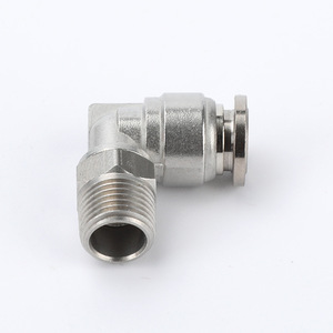 Sway <b>Quick</b> Connect Right Angle External Thread <b>Connector</b> 304 316 Stainless Steel Pneumatic Fitting - Product Image 1