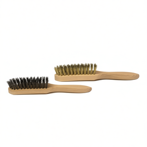 TTAKE Hand Brush With Wooden Handle Steel Bristles 24 Wires <b>Abrasive</b> <b>Tool</b> For Metal Cleaning - Product Image 2