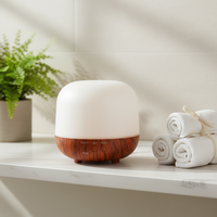Diffuseur de parfum à grain de bois 250 ml, humidificateur d'air électrique ultrasonique, diffuseur d'huiles essentielles avec lumières LED pour la maison et le bureau