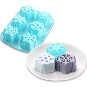 Handmade Christmas <b>Silicone</b> Cake Diy <b>Baking</b> Tools Snowflake Shaped Soap Mold - Product Image 1
