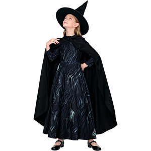 Disfraz de bruja para niños, vestido largo con capa y sombrero para actuación de Halloween, Cosplay europeo americano para niñas - Product Image 1